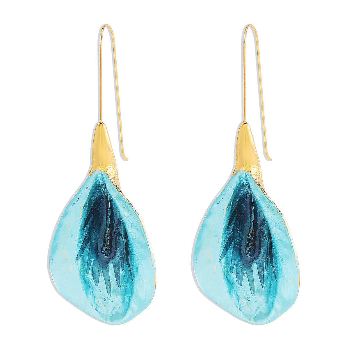 Wholesale Fashion Colorful Floral Alloy Oil Drop Long Earrings